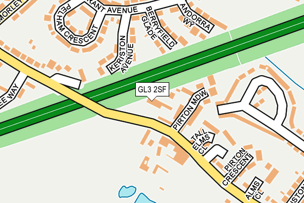 GL3 2SF map - OS OpenMap – Local (Ordnance Survey)