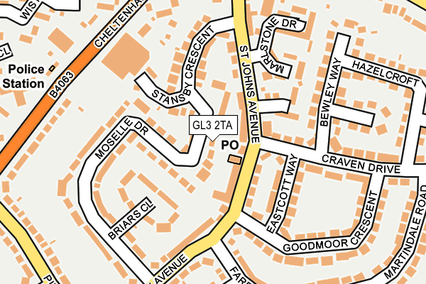 GL3 2TA map - OS OpenMap – Local (Ordnance Survey)