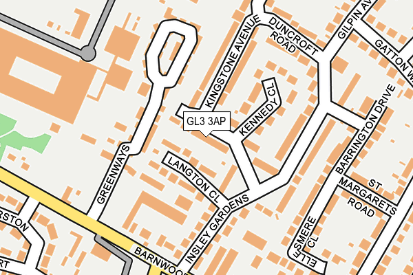 GL3 3AP map - OS OpenMap – Local (Ordnance Survey)