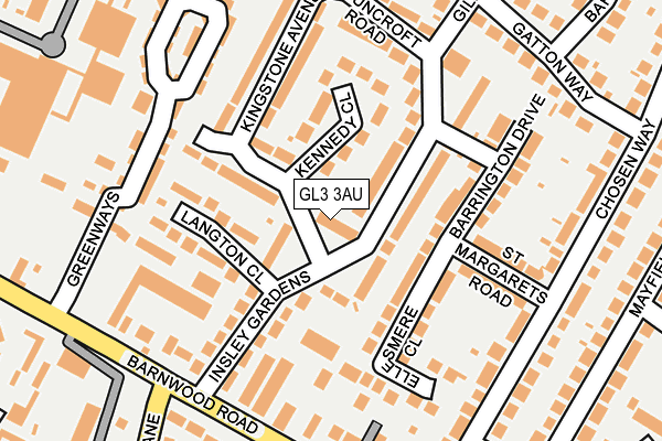 GL3 3AU map - OS OpenMap – Local (Ordnance Survey)