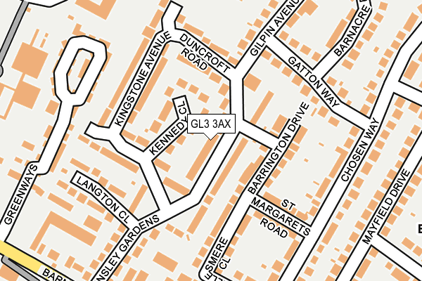 GL3 3AX map - OS OpenMap – Local (Ordnance Survey)