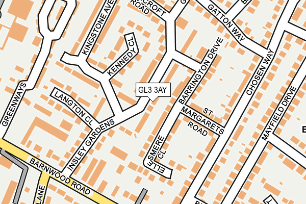GL3 3AY map - OS OpenMap – Local (Ordnance Survey)