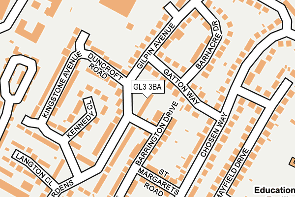 GL3 3BA map - OS OpenMap – Local (Ordnance Survey)