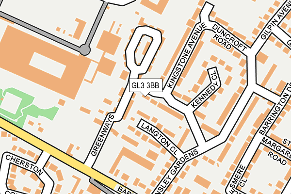 GL3 3BB map - OS OpenMap – Local (Ordnance Survey)