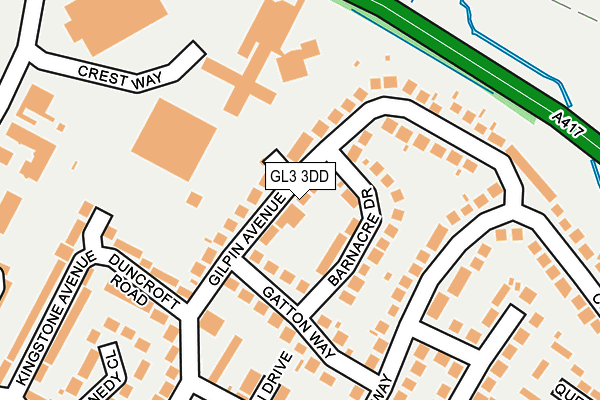 GL3 3DD map - OS OpenMap – Local (Ordnance Survey)