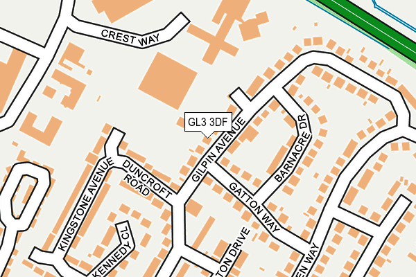 GL3 3DF map - OS OpenMap – Local (Ordnance Survey)