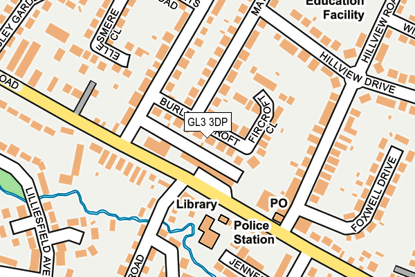 GL3 3DP map - OS OpenMap – Local (Ordnance Survey)