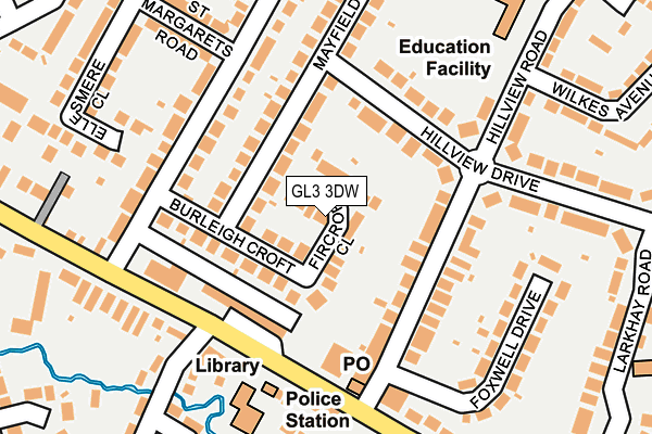 GL3 3DW map - OS OpenMap – Local (Ordnance Survey)