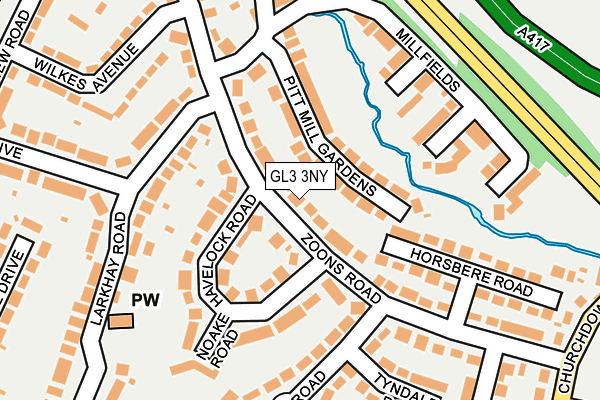 GL3 3NY map - OS OpenMap – Local (Ordnance Survey)