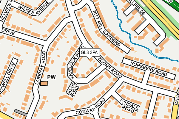 GL3 3PA map - OS OpenMap – Local (Ordnance Survey)