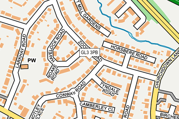 GL3 3PB map - OS OpenMap – Local (Ordnance Survey)