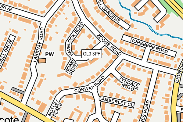 GL3 3PF map - OS OpenMap – Local (Ordnance Survey)