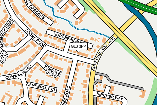 GL3 3PP map - OS OpenMap – Local (Ordnance Survey)