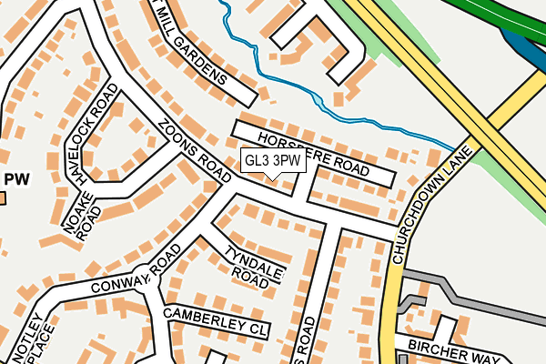 GL3 3PW map - OS OpenMap – Local (Ordnance Survey)
