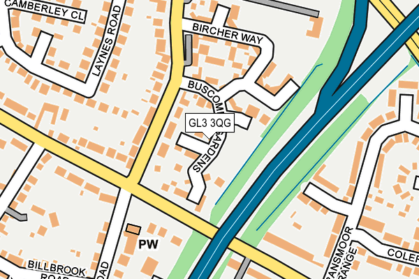 GL3 3QG map - OS OpenMap – Local (Ordnance Survey)