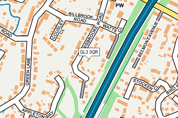 GL3 3QR map - OS OpenMap – Local (Ordnance Survey)