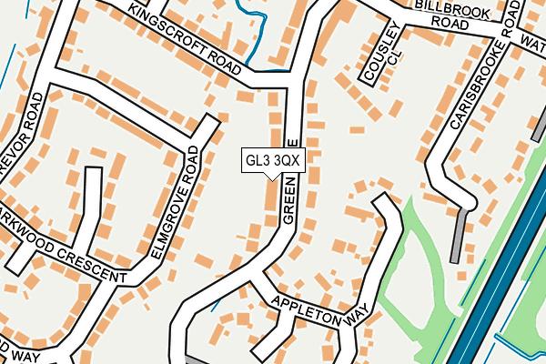 GL3 3QX map - OS OpenMap – Local (Ordnance Survey)
