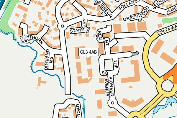 GL3 4AB map - OS OpenMap – Local (Ordnance Survey)