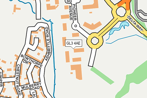 GL3 4AE map - OS OpenMap – Local (Ordnance Survey)