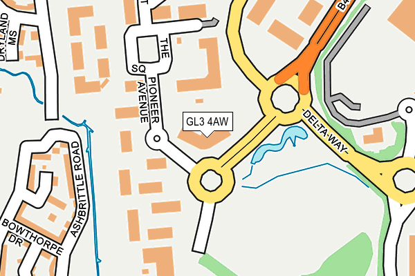 GL3 4AW map - OS OpenMap – Local (Ordnance Survey)