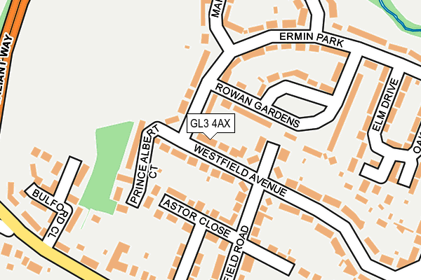 GL3 4AX map - OS OpenMap – Local (Ordnance Survey)