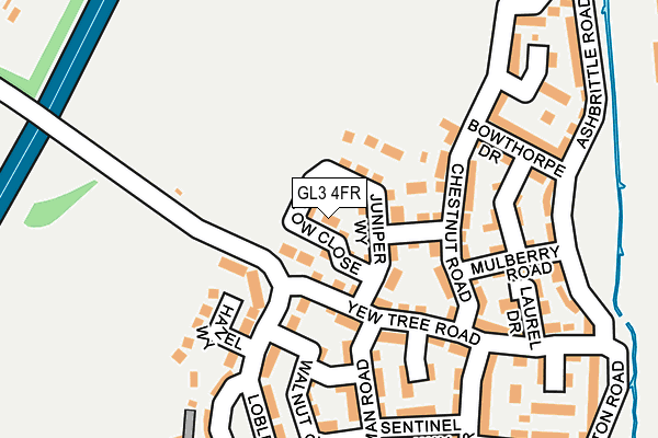 GL3 4FR map - OS OpenMap – Local (Ordnance Survey)