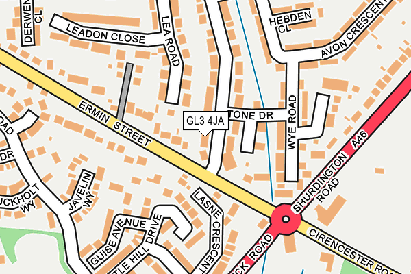 GL3 4JA map - OS OpenMap – Local (Ordnance Survey)