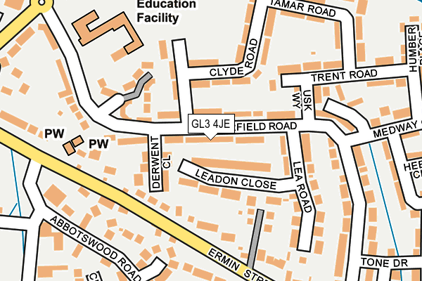 GL3 4JE map - OS OpenMap – Local (Ordnance Survey)