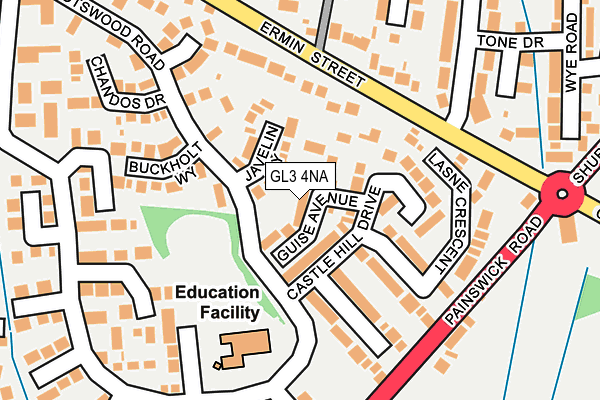 GL3 4NA map - OS OpenMap – Local (Ordnance Survey)