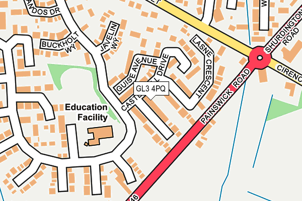 GL3 4PQ map - OS OpenMap – Local (Ordnance Survey)