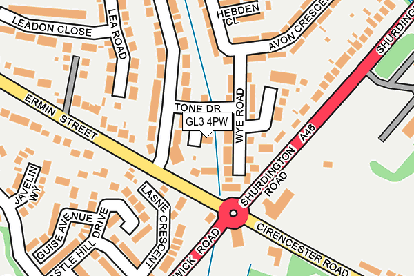 GL3 4PW map - OS OpenMap – Local (Ordnance Survey)