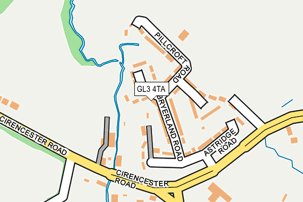 GL3 4TA map - OS OpenMap – Local (Ordnance Survey)