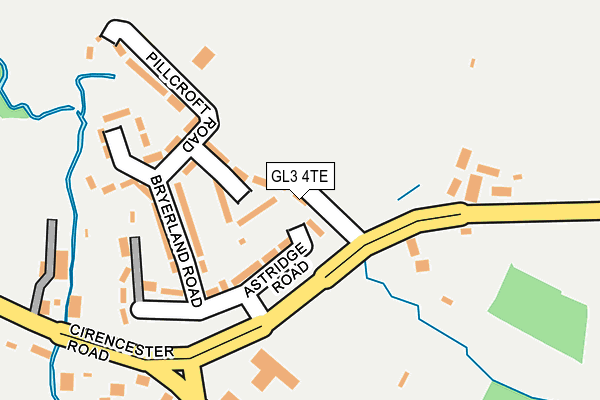 GL3 4TE map - OS OpenMap – Local (Ordnance Survey)
