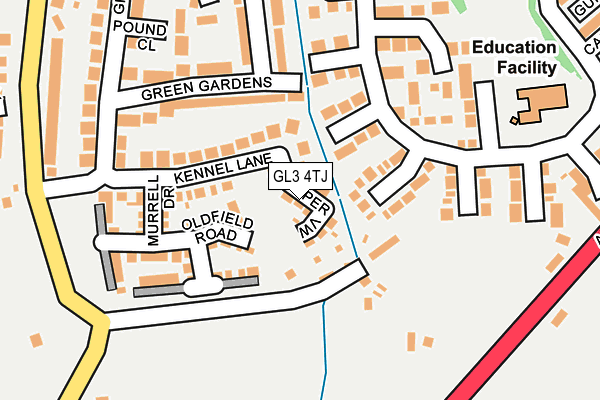 GL3 4TJ map - OS OpenMap – Local (Ordnance Survey)