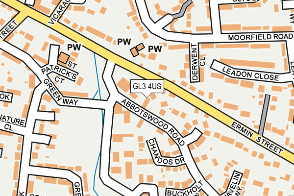 GL3 4US map - OS OpenMap – Local (Ordnance Survey)