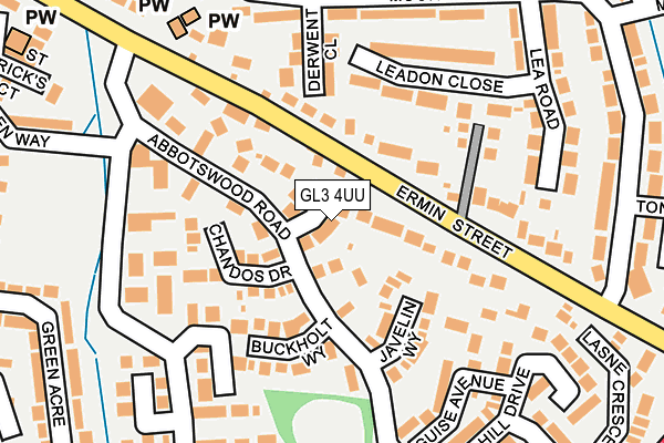 GL3 4UU map - OS OpenMap – Local (Ordnance Survey)