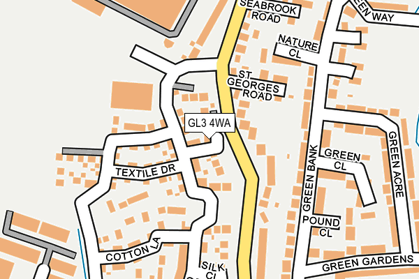 GL3 4WA map - OS OpenMap – Local (Ordnance Survey)