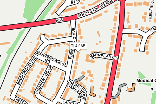 GL4 0AB map - OS OpenMap – Local (Ordnance Survey)