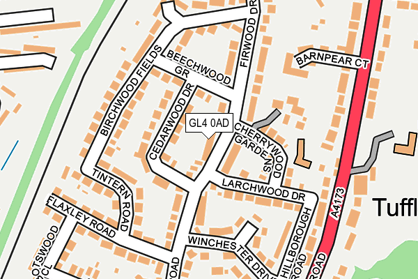 GL4 0AD map - OS OpenMap – Local (Ordnance Survey)