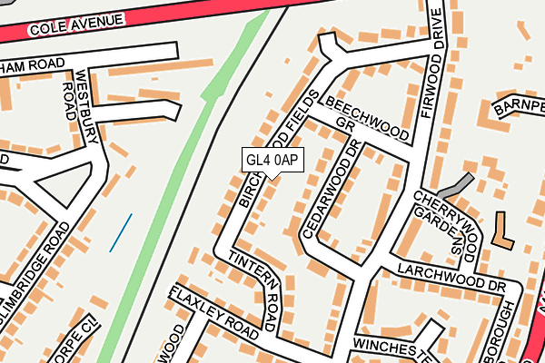 GL4 0AP map - OS OpenMap – Local (Ordnance Survey)