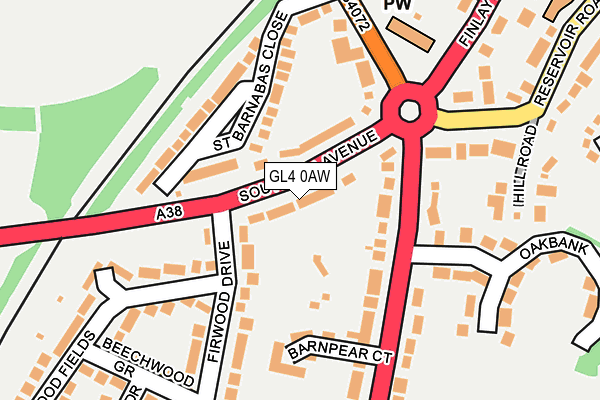 GL4 0AW map - OS OpenMap – Local (Ordnance Survey)