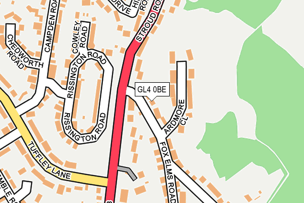 GL4 0BE map - OS OpenMap – Local (Ordnance Survey)