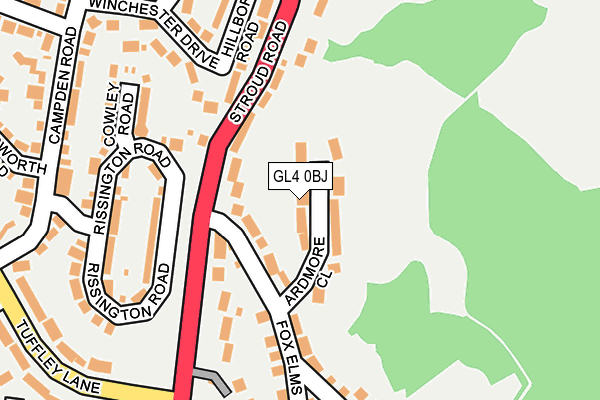 GL4 0BJ map - OS OpenMap – Local (Ordnance Survey)