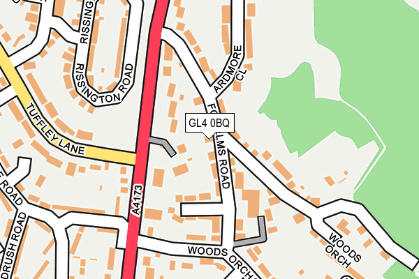 GL4 0BQ map - OS OpenMap – Local (Ordnance Survey)