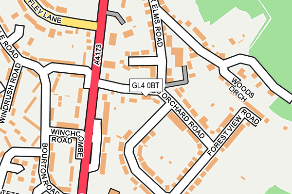 GL4 0BT map - OS OpenMap – Local (Ordnance Survey)
