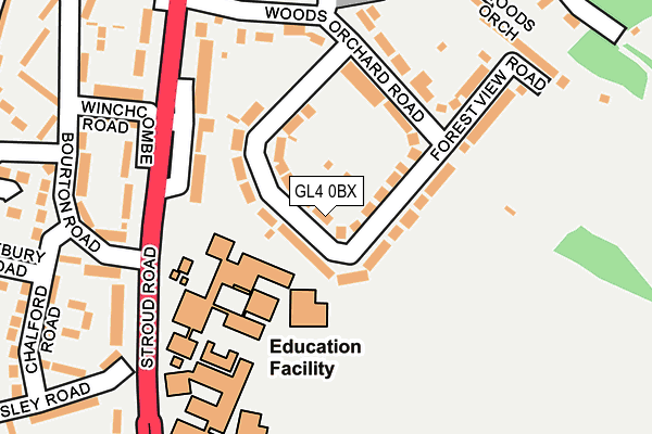 GL4 0BX map - OS OpenMap – Local (Ordnance Survey)