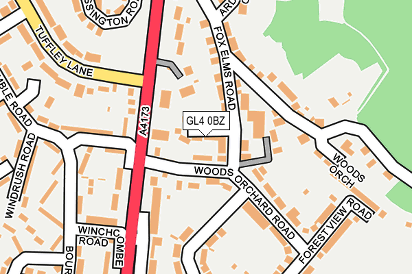 GL4 0BZ map - OS OpenMap – Local (Ordnance Survey)