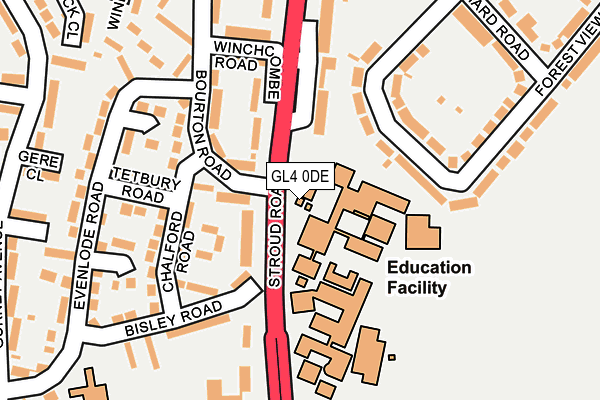 GL4 0DE map - OS OpenMap – Local (Ordnance Survey)