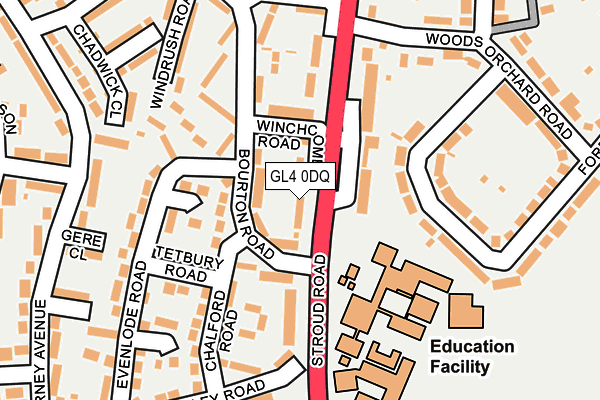 GL4 0DQ map - OS OpenMap – Local (Ordnance Survey)