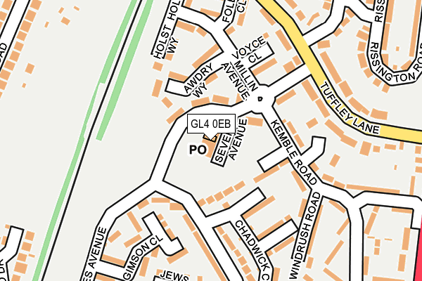 GL4 0EB map - OS OpenMap – Local (Ordnance Survey)